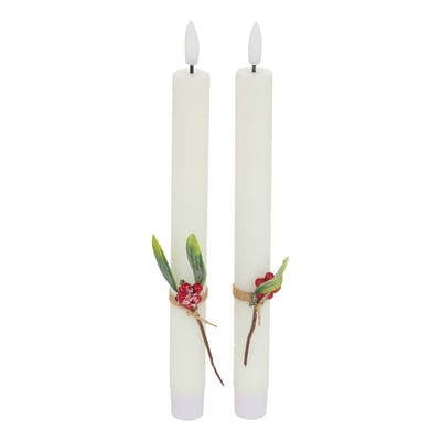 Lot de 2 bougies LED Lupa bâton blanc ATMOSPHERA