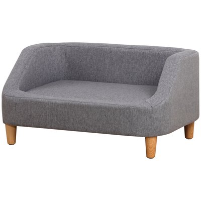 Lit canapé chien chat design scandinave déhoussable tissu gris PAWHUT