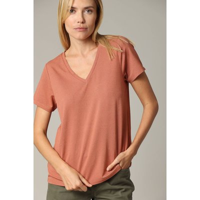T-shirt col v manches courtes GLOWY DEELUXE