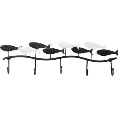 Portemanteau mural poissons noirs et blancs 62cm KARE DESIGN