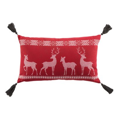 Coussin dehoussable chambray Cosy home cerf DOUCEUR D'INTÉRIEUR