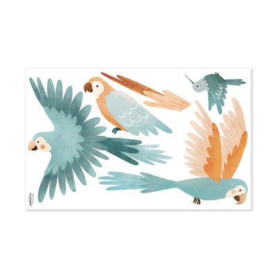 Stickers tropicaux perroquets YATSUNI LILIPINSO