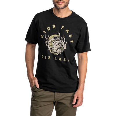 T-shirt en coton noir avec un grand imprimé graphique vintage à coupe droite DAYTONA