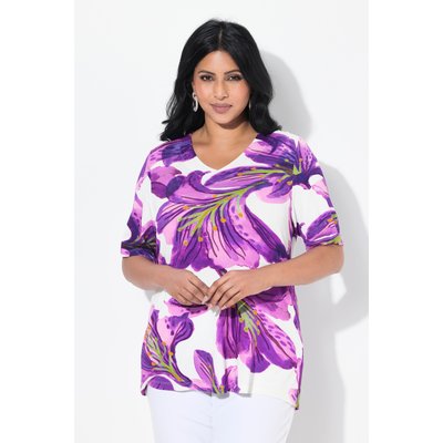 T-shirt à fleurs. Encolure V ULLA POPKEN