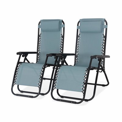 Fauteuil relax acier pliante multi positions (lot de 2) PATRICK SWEEEK