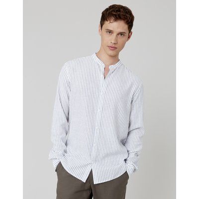Chemise rayée col mao BZB
