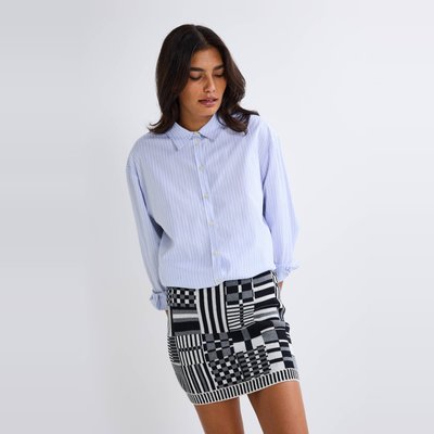 Jupe jacquard graphique en coton BIO MONOPRIX