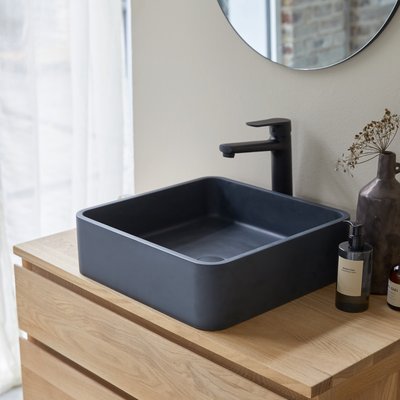 Vasque carrée en terrazzo black THAÏS TIKAMOON