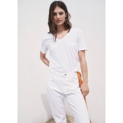 T-shirt coton col en V MANGO