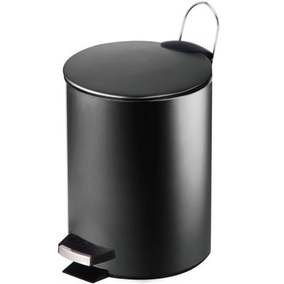 Poubelle de cuisine métal noir ronde 20L WADIGA
