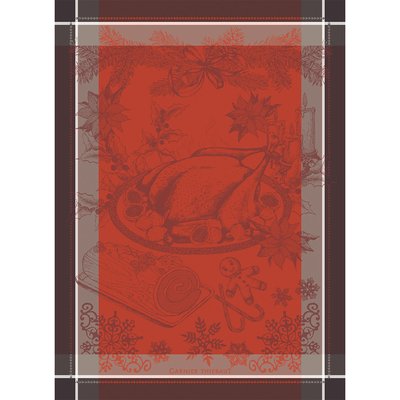 Torchon pur coton DINDE DE NOEL GARNIER-THIEBAUT