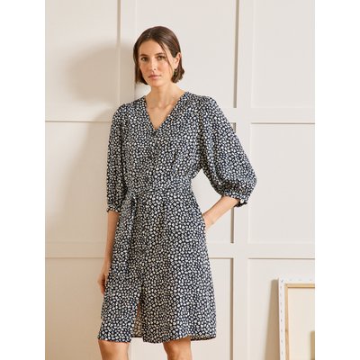 Robe boutonnée mi-longue viscose dobby imprimé Léo CYRILLUS
