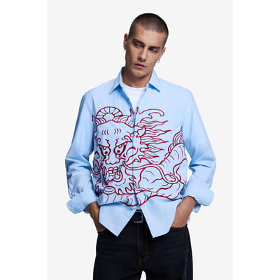 Chemise brodée dragon DESIGUAL