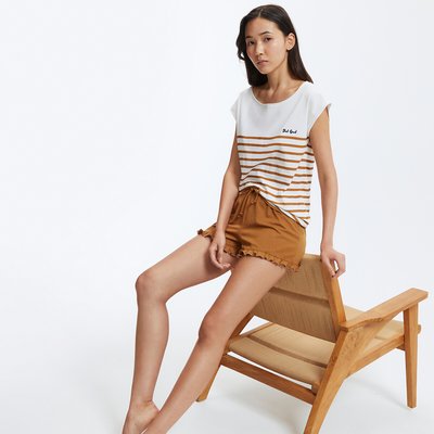 Пижама с шортами в полоску LA REDOUTE COLLECTIONS
