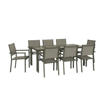 Table de jardin aluminium + 8 assises CAPUA 180 SWEEEK