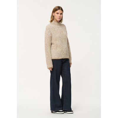 Pull droit beige en maille bicolore HUMILITY