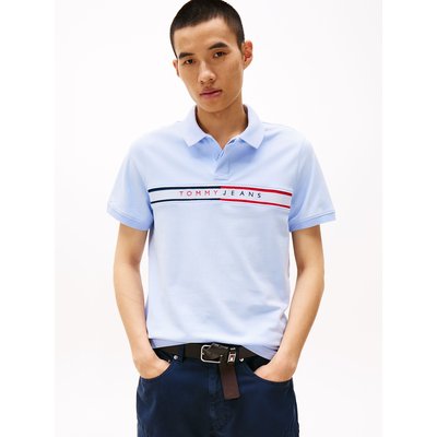 Poloshirt mit Zierstreifen und Makrnschriftzug TOMMY JEANS