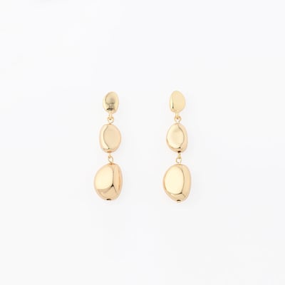Boucles d'oreilles pendantes 3 galets - Collection Recyclée BALABOOSTE