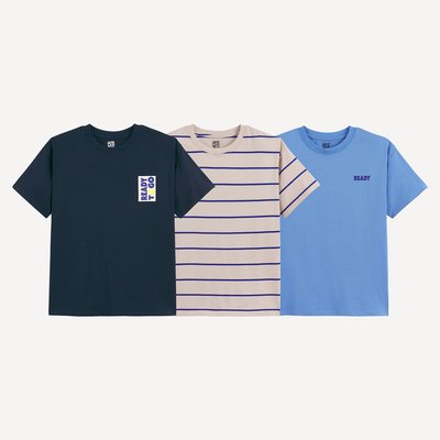 Lot de 3 T-shirts imprimés, à col rond et manches courtes LA REDOUTE COLLECTIONS