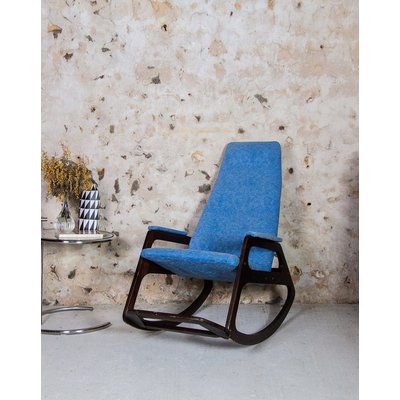 Rocking-chair bleu Alibert N°21 - Bon état DEBONGOUT