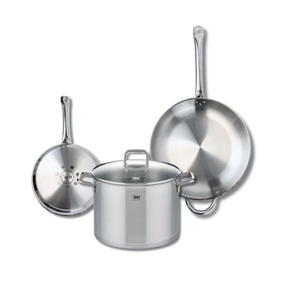 Batterie 2 poêles 24/32cm + 1 faitout 26cm PROFI CITRIN ELO