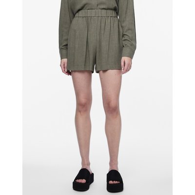 Shorts, weich fliessende Form, hoher Bund PIECES