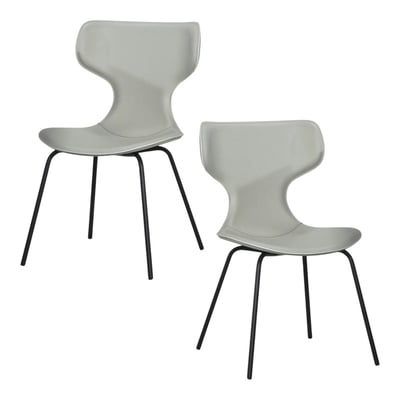 Chaise beige avec dossier en T, revêtement nettoyable (lot de 2) LOMBARDIE PIER IMPORT