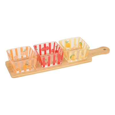 Set apéritif plateau et 3 coupelles FRUITY ATMOSPHERA
