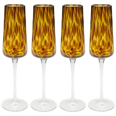 Lot de 4 flûtes à champagne, CARAMEL KARE DESIGN