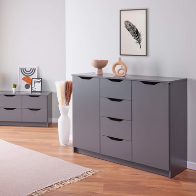 Commode 2 portes et 4 tiroirs en bois TERRE DE NUIT