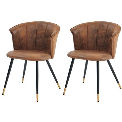 Lot de 2 chaises de salle à manger fauteuil rétro industriel,DONCIC MEUBLES COSY