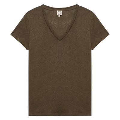 T-shirt Apolline en lin marine INES DE LA FRESSANGE PARIS