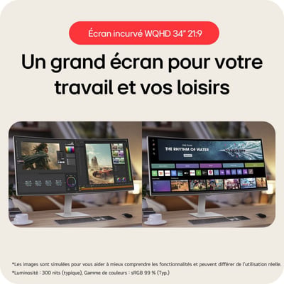 Ecran PC UltraGear 34U601SA 34'' UWQHD 100Hz VA 5 ms HDR WebOS LG