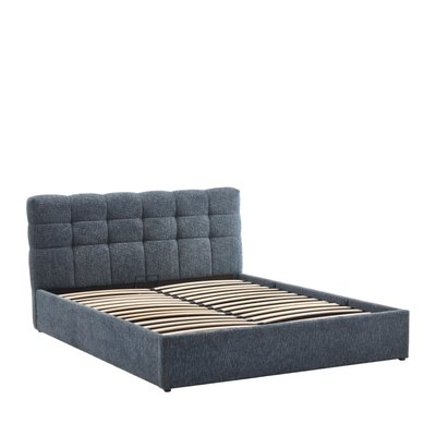 Lit coffre matelassé en tissu 140x190cm- ACARA DRAWER