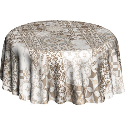 Nappe ronde en toile cirée carreaux Azulejos TOILINUX