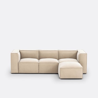 Modulable 3 places et pouf velours côtelé vintage Seven  LA REDOUTE INTERIEURS