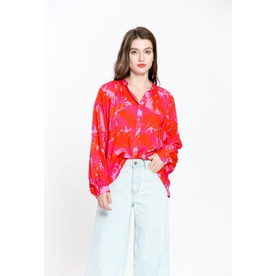 Printed Long Sleeve Blouse SEE U SOON
