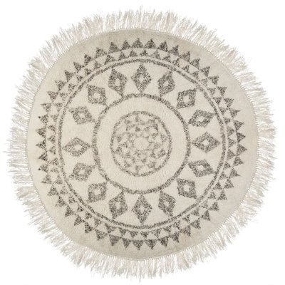 Tapis Ethnique - Diam. 120 cm - Beige ATMOSPHERA
