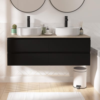 Ensemble meuble double vasque suspendu 120cm SORRENTO MOB IN