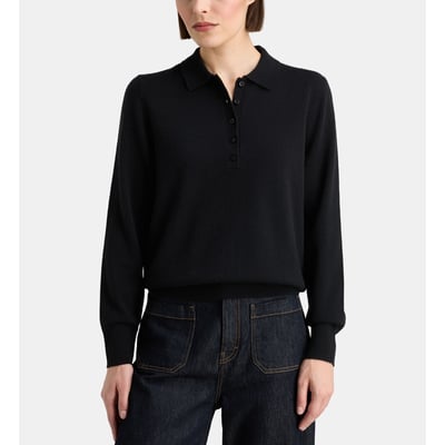 Pull polo faon droit en cachemire GALERIES LAFAYETTE