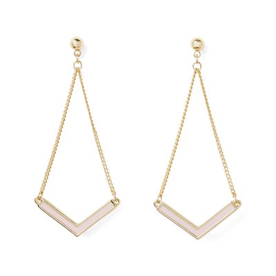Boucles d'oreilles V émail DRAEGER PARIS