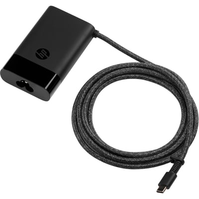 Chargeur ordinateur portable PC 65W noir mat compact USB-C EU HP