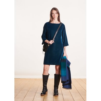 Robe courte trapèze en velours LA FEE MARABOUTEE