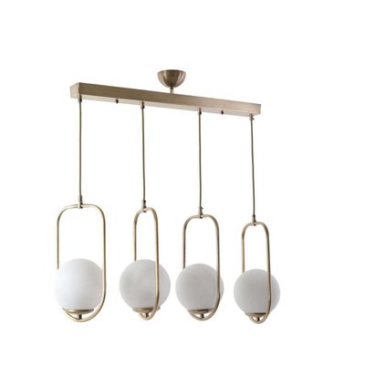 Suspension rétro boule doré en métal Sarkit 4 abat-jour HANAH HOME