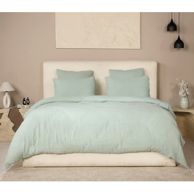 Parure unie avec housse de couette et taie(s) en gaze de coton lavé, Ava C DESIGN HOME TEXTILE