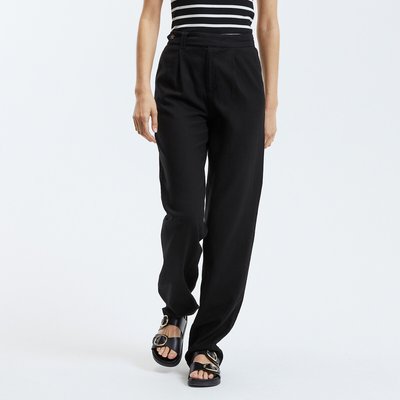 Linen Mix Trousers with High Waist ONLY TALL