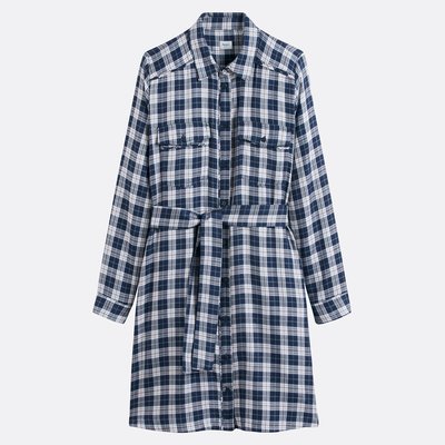 Vestido camisero de cuadros con cinturón POLYS PEPE JEANS