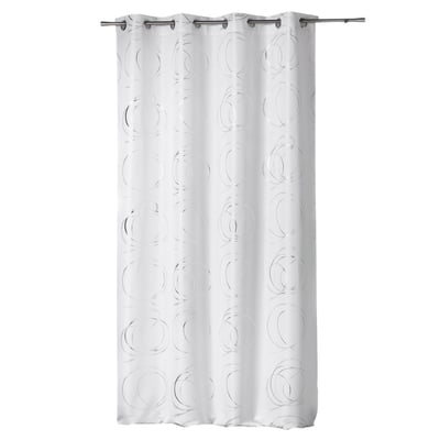 Rideau a oeillets 140 x 260 cm Argent bully blanc EDEN