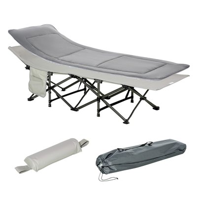 Lit de camp lit d'appoint pliable avec sac matelas Oxford métal OUTSUNNY