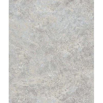 Papier peint effet béton ciré gris bleuté nacré HEXOA